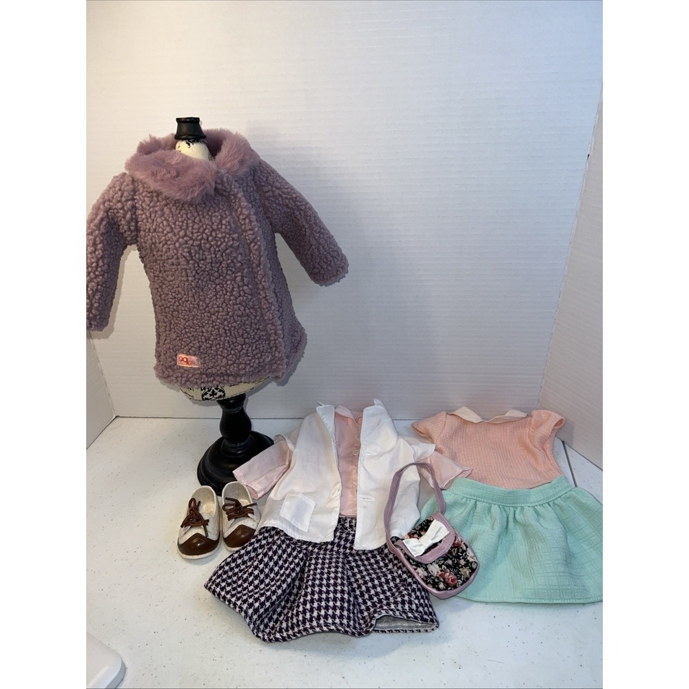 Our Generation OG 18" Doll Clothes Shoes Lot Doctor Coat, Winter Coat, Purse,etc